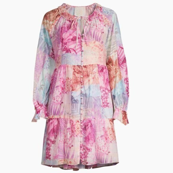 Johnny Was Etta Silk Floral Minidress - L - Picture 3 of 7